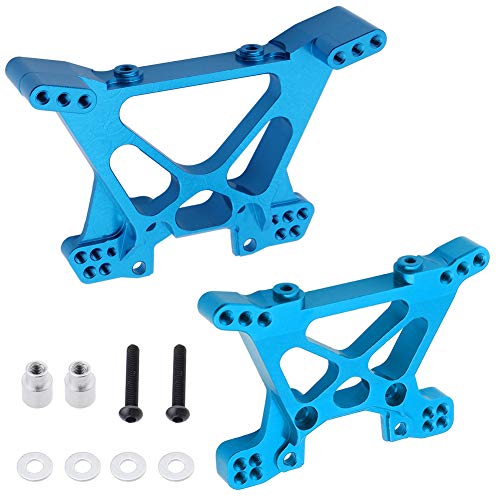 HobbyPark Aluminum Front & Rear Shock Tower Upgrade Parts for 1/10 Traxxas Slash 4x4 Replacement of Part 6838 6839 (2-Pack) (Blue)