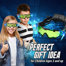 Load image into Gallery viewer, STICKY LIL FINGERS Light-up Spy Goggles Plus Invisible Ink Pen Spy Gear for Kids Spy Glasses Night Vision Goggles for Kids Spy Gadgets Spy Ninja Kit Kids Night Vision Goggles spy kit for Kids 8-12
