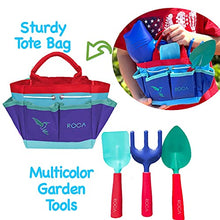 Load image into Gallery viewer, ROCA Home Kids Gardening Tool Set. Kids Toys. Toddler Garden Set with Cute Shark Watering Can and Kids Gardening Gloves. Toddler Garden Tools. Kids Outdoor Toys.
