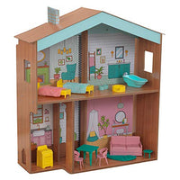 KidKraft Designed by Me: Color Decor Wooden Dollhouse with Removable Coloring Book, 5 Markers and 15 Accessories, Gift for Ages 3+