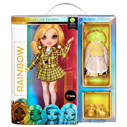 Rainbow High Series 3 Sheryl Meyer Fashion Doll  Marigold (Yellow) with 2 Designer Outfits to Mix & Match with Accessories