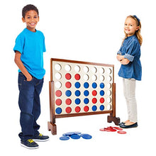Load image into Gallery viewer, Hey! Play! 4-in-A-Row--Giant Classic Wooden Game for Indoor and Outdoor Play--2 Player Strategy and Skill Fun Backyard Lawn Toy for Kids and Adults
