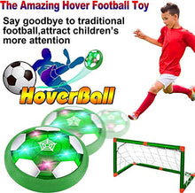 Load image into Gallery viewer, Hover Soccer Ball Christmas Stocking Stuffers for Kids Toys Rechargeable Floating Football Set with 2 Goal Air Soccer LED Light Foam Bumper Christmas Toys for Boys Girls Indoor Outdoor Sport Games
