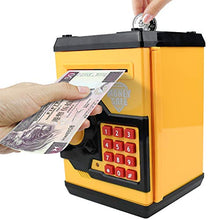 Load image into Gallery viewer, Sikaye Piggy Banks Best Gift for Kids Children Electronic Code Lock Money Banks with Password Mini ATM Money Save for Paper Money and Coins, Great for Boys &amp; Girls (Black/Yellow)
