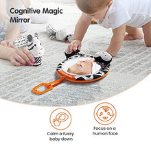 Load image into Gallery viewer, TUMAMA Baby Toys Gift Set Black and White Tummy Time Mirror Plush Rattles Rings and Crinkle Soft Cloth Book Flashcard, Car Seat Stroller Hanging Toy for 0 3 6 9 12 Months Newborn Infant Toddler
