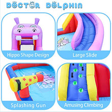 Load image into Gallery viewer, Doctor Dolphin Inflatable Bounce House Waterslide with Blower,Inflatable Water Slide for Kids,Long Waterslide Castle Water Park,Indoor Outdoor Blow Up Water Park for Backyard
