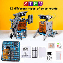 Load image into Gallery viewer, BOZTX 12-in-1 STEM Education DIY Solar Robot Toys Building Science Kits for Kids 10-12 Years Old Boys Birthday for 8 9 10 11 12 + Years Old Boys Creative Activity-Powered by The Sun
