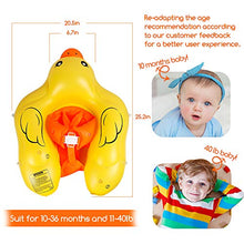 Load image into Gallery viewer, Yobeway Inflatable Baby Swimming Float ,Cartoon Duck Floats with UPF50 Sun Canopy No Flip Safe Bottom Support Baby Floats for Baby Age of 6-36 Months (Yellow, L)
