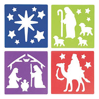 Fun Express - Nativity Stencils for Christmas - Stationery - Office Supplies - Classroom Supplies - Christmas - 12 Pieces