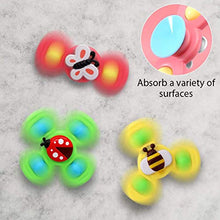 Load image into Gallery viewer, SANTITY 3pcs Suction Cup Spinning Top Toy, Sensory Toys Spinning Top Spinner Toy, Attractive Stress Relief Suction Cup Toys
