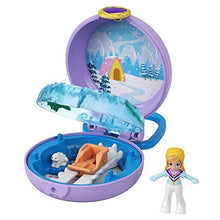 Load image into Gallery viewer, Polly Pocket Polly Snow Cabin Compact with Removable Snowmobile, Bunny Figure, Photo Customization, Micro Polly Doll &amp; Sticker Sheet; for Ages 4 Years Old &amp; Up
