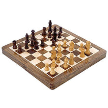 Load image into Gallery viewer, FIBVGFXD Sandalwood Magnetic Portable Folding Wooden Chess Set, Handwork Solid Wood Pieces German Knight Crafts, Children Gifts Board Games(18cm)
