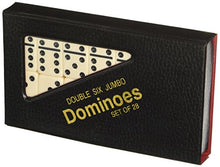 Load image into Gallery viewer, CHH Black/Cream Color Double 6 Jumbo Size Domino Tiles in Snap Vinyl Case
