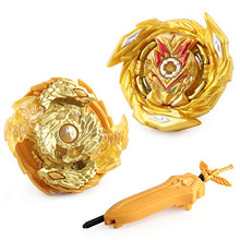 Load image into Gallery viewer, Bey Battle Burst 2 in 1 Metal Fusion Battling Tops with 4D Launcher Grip Battle Set(Golden)
