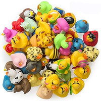 Kicko Rubber Ducks - 50 Assorted Pieces - 2 Inches - for Kids, Party Favors, Birthdays, Baby Showers, Baby Bath Toys, Bath Time, Easter Party Favors, and More - 50 Pack