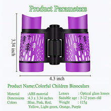 Load image into Gallery viewer, Binoculars for Kids, Best Gifts Toy Binoculars for 3-12 Years Boys Girls and Toddler,High-Resolution Real Optics Rubber Kids Binoculars Shockproof Folding for Travel, Camping, Birding (Purple)
