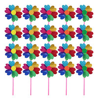 TOYANDONA 20Pcs Kids Pinwheel Toys Rainbow Pinwheel Plastic Windmill Wind Spinner DIY Pinwheels for Kids Toy Garden Party Lawn Decor ( Random Color )