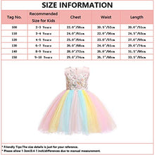Load image into Gallery viewer, IZKIZF Girls Unicorn Costume Princess Tulle Dress w/Headband Birthday Pageant Party Carnival Cosplay Dress Up Outfits Rainbow 3-4T
