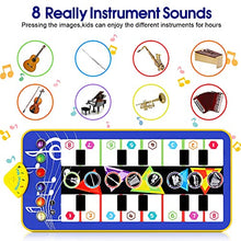 Load image into Gallery viewer, RenFox Baby Musical Mats, Musical Toys Play Dance Floor Mat with 8 Selectable Musical Instruments Build-in Speaker Keyboard Mat Early Education Toys Gift for Toddler Girls Boys Kids (43.3X20.5 inch)
