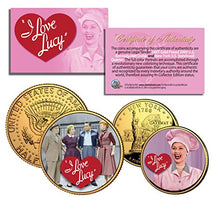 Load image into Gallery viewer, I Love Lucy Lucille Ball State Quarter &amp; JFK Half Dollar US 2-Coin Set Licensed with COA
