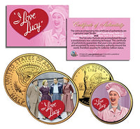 I Love Lucy Lucille Ball State Quarter & JFK Half Dollar US 2-Coin Set Licensed with COA