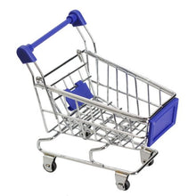 Load image into Gallery viewer, Whitelotous Mini Supermarket Handcart Shopping Utility Cart Mode Storage Toy Blue
