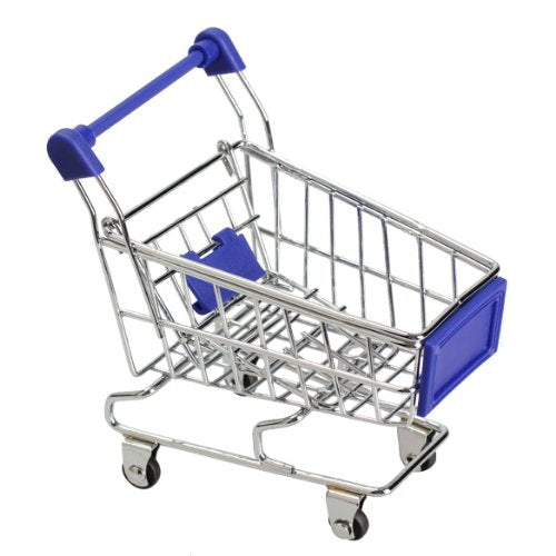Whitelotous Mini Supermarket Handcart Shopping Utility Cart Mode Storage Toy Blue