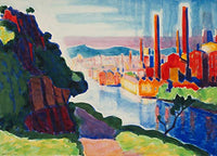 Painting of Factories at Paterson by Overlo Ed Armory Show Artist Oscar Bluemner Jigsaw Puzzles Wooden Toy Adult DIY 1000 Piece