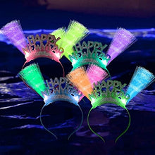 Load image into Gallery viewer, The Electric Mammoth Light Up New Years Eve Headbands  Set of 12 Headband  LED Flashing Party Favors Head Hair Hat Fashion Accessory Glowing Kids Adult (Fiber)

