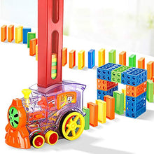 Load image into Gallery viewer, Domino Set Up Train, 80Pcs Domino Train Toy Blocks Set with Lights and Sounds, Creative Christmas Birthday Gifts for Kids
