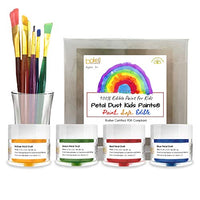 Bakell Edible Paint for Kids & Toddlers (4 Pack Edible Paint Set w/ Paint Brushes) Kosher Certified | 100% Edible Paint for Kids, 3+ | Vegan, Gluten Free, Nut Free, Dairy Free, Non-GMO Kids Paint