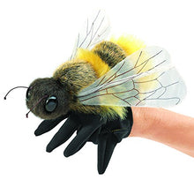 Load image into Gallery viewer, Folkmanis Honey Bee Hand Puppet, Yellow, Black (3028)
