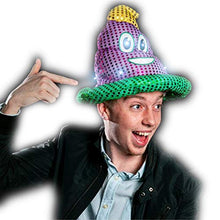 Load image into Gallery viewer, Light Up Sequin Mardi Gras Poop Swirl Hat
