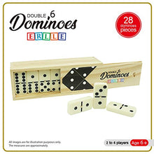 Load image into Gallery viewer, Dominos Set Game. Premium Classic 28 Pieces Double Six Domino. Durable Wooden Box. Kids, Boys, Girls, Party Favors and Anytime Use. Duoble 6 Dominoes. Mexican (Wooden Jumbo)
