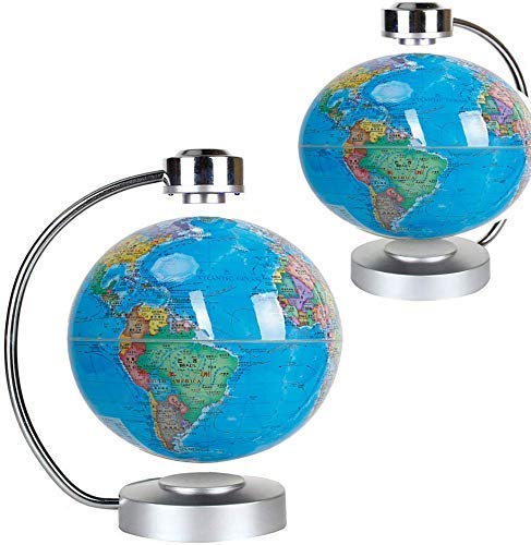 BD.Y Globe, World Globe Magnetic Levitation Globe Rotating Earth LED Illuminated World Map for Office Home Desk Decoration