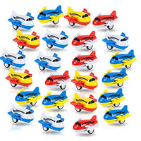 ArtCreativity Pullback Airplane Toys for Boys and Girls, Set of 24, Colorful 2 Inch Pull Back Plane Toys for Kids, Great Birthday Party Favors for Children, Goodie Bag Fillers, Gift Idea