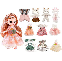 Load image into Gallery viewer, Lembani 10 Sets Mini 6 inch Girl Dolls Clothes and Accessories 6 Dresses 4 Outfits for Kids Birthday
