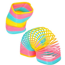 Load image into Gallery viewer, The Dreidel Company Jumbo Square Coil Spring Rainbow, Party Favor for Kids, 4.75&quot; (120mm) Individually Wrapped (Single)
