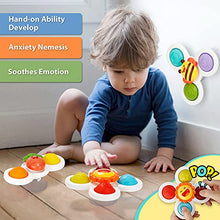 Load image into Gallery viewer, 3Pcs Suction Cup Spinner Toys,Baby Spinners Toy w/ Pop Function,Push Pop Bubble Sensory Rotating Fun,Ideal Bathing, Anxiety, Dining, Sensory Toy for Girls Boys
