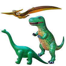 Load image into Gallery viewer, Jet Creations Inflatable T-Rex Brachiosaurus Pteranodon Jurassic Era Dinosaur 3 Pack. Ideal for Party Decorations Supplies Education. Size 37+ inch. JC-D0301

