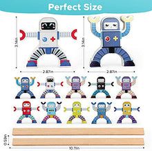 Load image into Gallery viewer, Wooden Robot Sorting Stacking Balancing Block Toy, Puzzle Building Fun Educational Activity Puzzles Montessori Toys for Kids Toddlers, Sorting Skill Developing Intelligence Play Kits 12 Pieces
