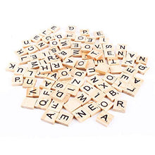 Load image into Gallery viewer, Zerodis Wood Scrabble Letters, Wooden Scrabble Crossword Game for DIY Craft Gift Decoration Scrapbooking and Making Alphabet Coaster
