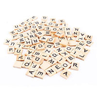 Scrabble Tiles, 100Pcs Wooden Letters Tiles Alphabet Numbers Pieces A-Z Capital Letters for Crafts Pendants Spelling and Scrapbook