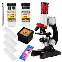 Educational Toy Microscope, 12x7.5x22.3cm Lightweight Portable Red+Black Kids Educational Toy, for Beginner Teaching Science School Home Kids Children