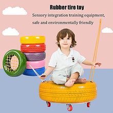 Load image into Gallery viewer, Swing Color Real Tire Swing, Children&#39;s Parent-Child Play Toys with Rollers, Tire Scooter (Color : Green)
