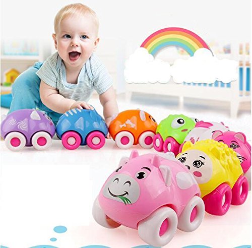 8pcs Animal Cartoon Push Toys Baby Stroller Magnetic Car Truck Toys Creative Educational Toy Game for Toddlers & Kids