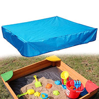COOSOO Sandbox Cover Waterproof with Drawstring Sandbox Protective Square with Elastic Dust Protection for Sandpit Pool Toys Indoor Outdoor Garden Blue
