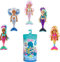 Barbie Color Reveal Chelsea Mermaid Doll with 6 Surprises 3 Mystery Bags Contain a Snap-On Bodice, Crown & Fin Comb; Mermaid-Themed; Gift for Kids 3 Years & Older