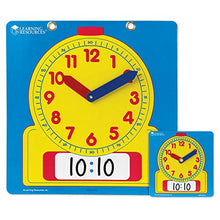 Load image into Gallery viewer, Learning Resources Write &amp; Wipe Clocks Classroom Set, Laminated Dry-Erase, Teaching Aids, Set of 25, Ages 6+
