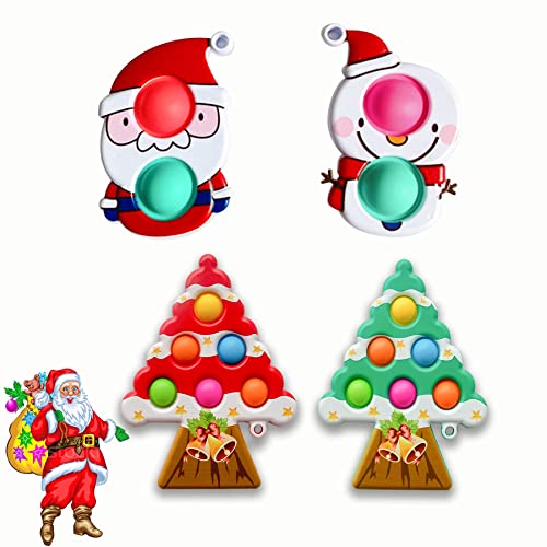 JASZSET Fidget Toys, Handheld Mini Popping Fidget Toy Sensory Push Pop Bubble Toys (Christmas Set)